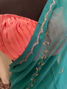 Elegant Teal Saree