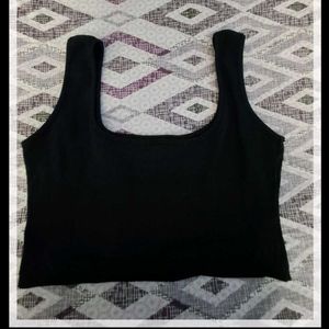 Casual Sleeveless Solid Women Black Top