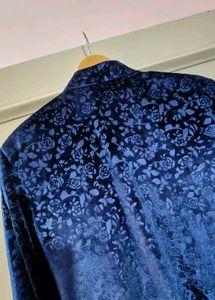Navy Blue Velvet Indo Western