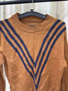 Women Mustard Yellow And Black Printed Pullover