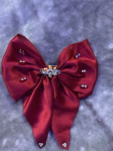 Red Jeweled Hair Bow