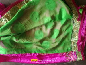 Pink Embroidered Sari Fabric