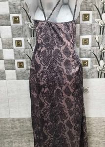 Snakeskin Print Cutout Dress