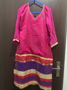 Pink Embroidered Kurta