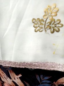 Off White Saree For Festive Wear