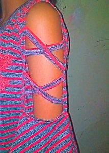 Striped Top with Floral Detail