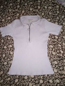 Lavender Collar Top