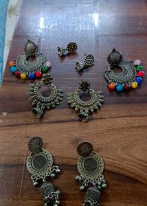 Oxidised Earings Set Of 4