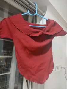 Burgundy Off-the-Shoulder Top