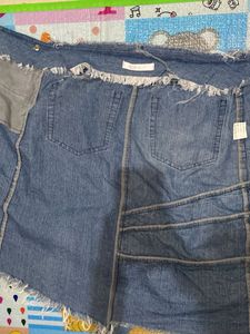 Denim Asymmetrical Skirt