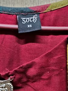 Soch Maroon Kurti