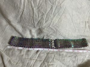 💜🩵🤍Iridescent Sequin Snap Belt ✨