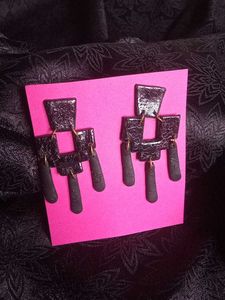 Statement Black Geometric Earrings
