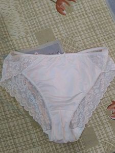 White Lace Trim Panties