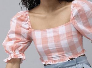 Check Crop Top