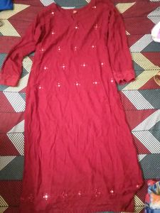 Red Embellished Kurtiii!!!!