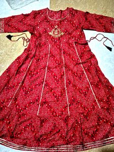 Red Anarkali Kurti