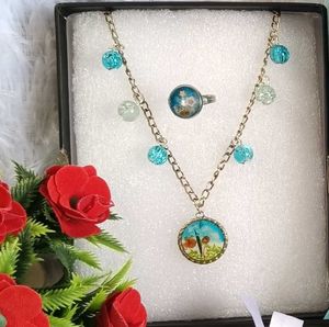 Necklace, Ring &amp; Blouse Set