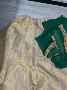 Cream Lehenga Choli With Dupatta