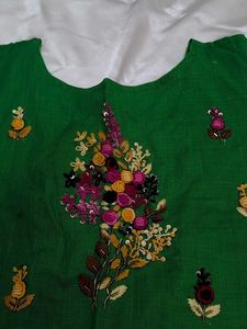 Green Embroidered Blouse