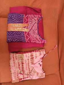 BrandNew Purple Pink BandhejSalwar Suit