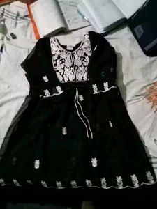 Embroidered Black Dress