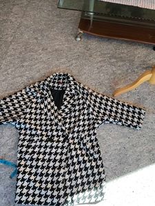 Houndstooth Double-Breasted Coat