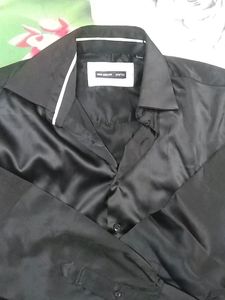 Two Party Wear Shirts With Slim Fit In Black And Dark Blue Colours