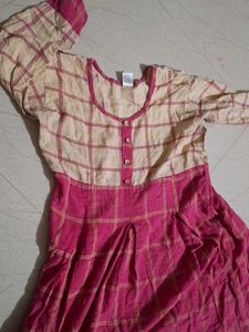 Pink Checkered Kurta