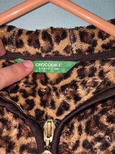 Leopard Print Zip-Up Hoodie