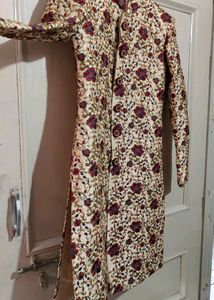Rad+Blue Floral Design Sherwani