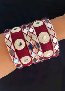 Mirror Work With Thared Bangles