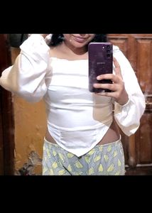 White Strechable Top For Women