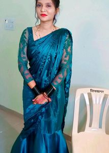 Ready-made Fancy Party Wear Saree With Stich Blous
