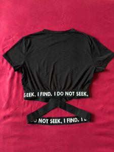 Designer Waist Black Crop Top