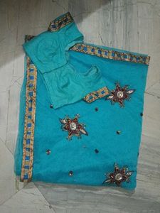 Elegant Turquoise Saree