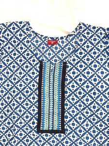 Navy Blue Cotton Short Kurti