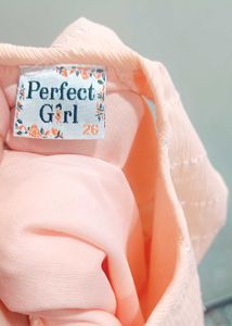 Peach Colour Kids 3 Piece Sharara Set