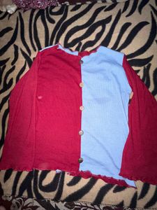 Two Coloured Knitted Style Top