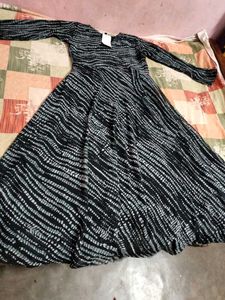 Black & White Patterned Maxi Dress