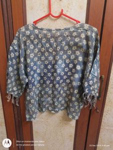 Cotton Floral Grey Top