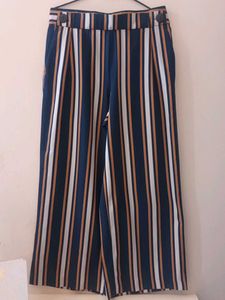 NAVY BLUE Wide Leg STRIPED PANTS
