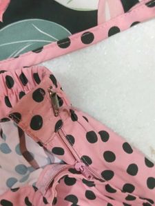 Floral One shoulder Top And Polkadot Plazopant Set