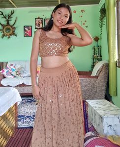 Brown Lahenga For Reception ❤️