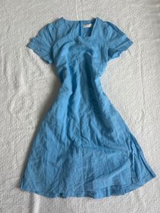 Sky Blue Linen Mini Dress