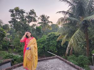 Anubhuti Branded Red N Yellow Party Wear Suit