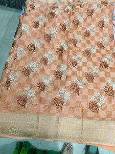 Floral Checkered Saree