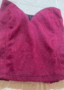 Burgundy shimmer Vintage Corset Top