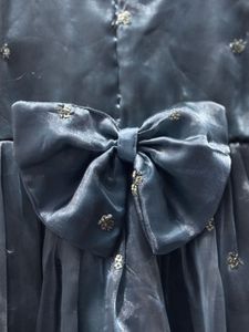 Satin Material Puff Sleeve Frock