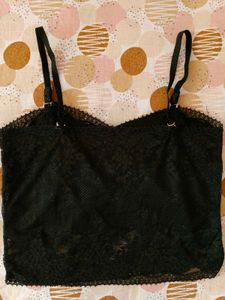 Black Cropped Lace Bralette